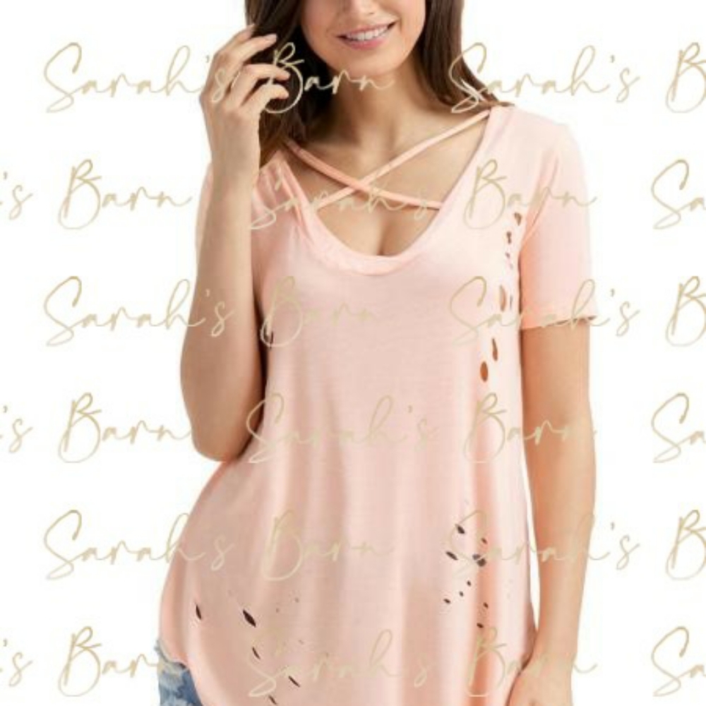 New without tags, peach tee